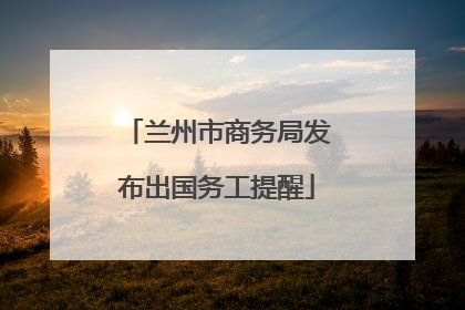 兰州市商务局发布出国务工提醒