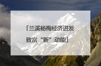 兰溪杨梅经济迸发致富“新”动能