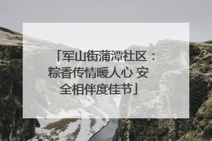 军山街蒲潭社区：粽香传情暖人心 安全相伴度佳节