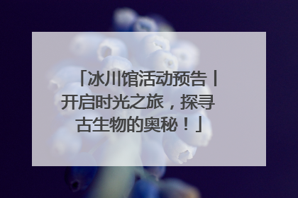 冰川馆活动预告丨开启时光之旅，探寻古生物的奥秘！
