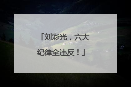 刘彩光，六大纪律全违反！