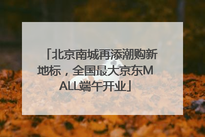 北京南城再添潮购新地标，全国最大京东MALL端午开业