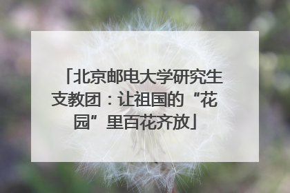 北京邮电大学研究生支教团：让祖国的“花园”里百花齐放