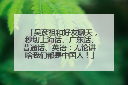 吴彦祖和好友聊天，秒切上海话、广东话、普通话、英语：无论讲啥我们都是中国人！