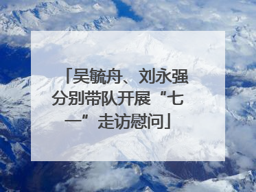 吴毓舟、刘永强分别带队开展“七一”走访慰问