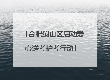 合肥蜀山区启动爱心送考护考行动