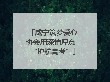 咸宁筑梦爱心协会用深情厚意“护航高考”
