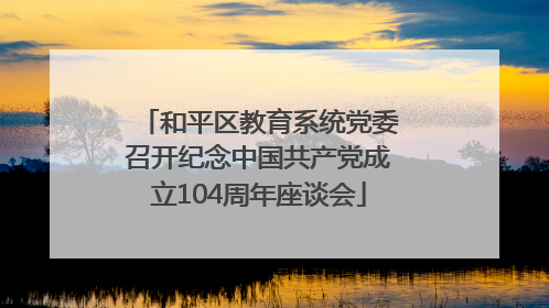 和平区教育系统党委召开纪念中国共产党成立104周年座谈会