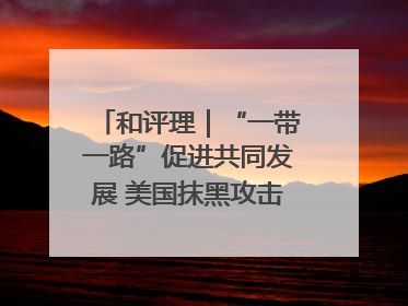 和评理｜“一带一路”促进共同发展 美国抹黑攻击酸味十足