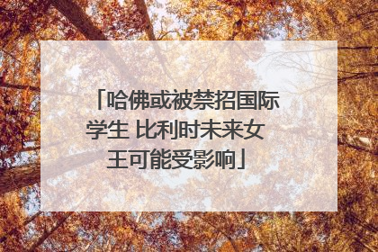 哈佛或被禁招国际学生 比利时未来女王可能受影响