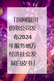 国网银川供电公司发布2024年服务地方经济社会发展白皮书
