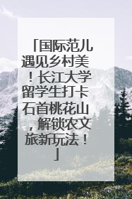 国际范儿遇见乡村美！长江大学留学生打卡石首桃花山，解锁农文旅新玩法！