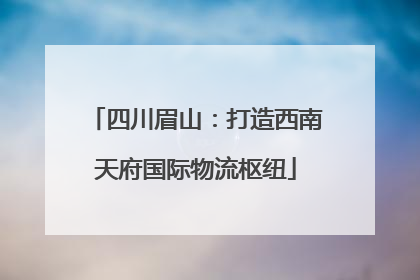 四川眉山：打造西南天府国际物流枢纽