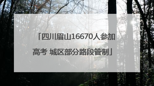 四川眉山16670人参加高考 城区部分路段管制