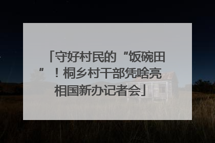 守好村民的“饭碗田”！桐乡村干部凭啥亮相国新办记者会