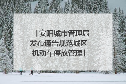 安阳城市管理局发布通告规范城区机动车停放管理