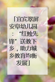 宜宾翠屏安阜幼儿园：“红烛先锋”送教下乡，助力城乡教育均衡发展