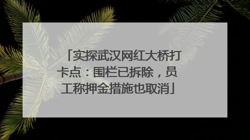 实探武汉网红大桥打卡点：围栏已拆除，员工称押金措施也取消