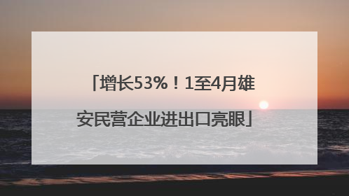 增长53%！1至4月雄安民营企业进出口亮眼