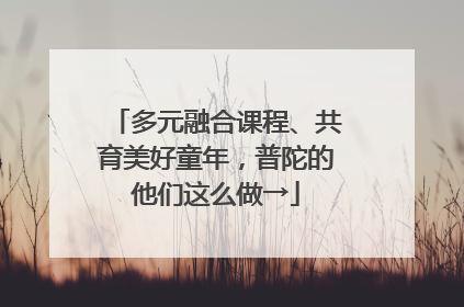 多元融合课程、共育美好童年，普陀的他们这么做→