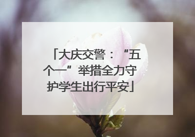 大庆交警：“五个一”举措全力守护学生出行平安