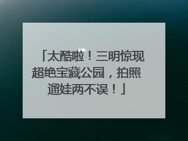 太酷啦！三明惊现超绝宝藏公园，拍照遛娃两不误！
