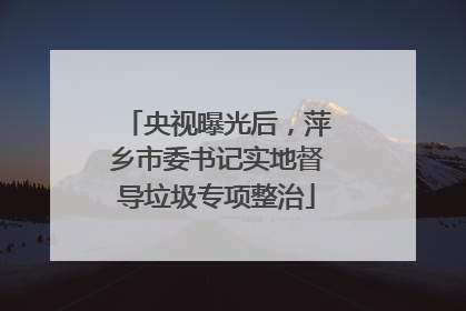 央视曝光后，萍乡市委书记实地督导垃圾专项整治