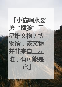 小猫喝水姿势“撞脸”三星堆文物？博物馆：该文物并非来自三星堆，有可能是它