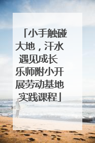 小手触碰大地，汗水遇见成长 乐师附小开展劳动基地实践课程