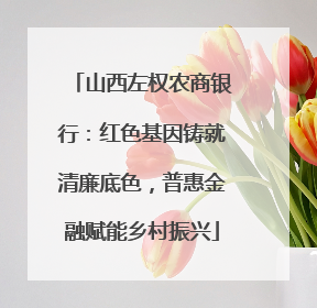 山西左权农商银行：红色基因铸就清廉底色，普惠金融赋能乡村振兴