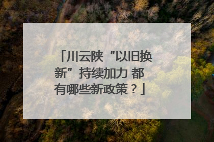 川云陕“以旧换新”持续加力 都有哪些新政策？