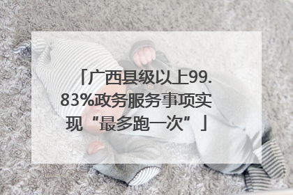 广西县级以上99.83%政务服务事项实现“最多跑一次”