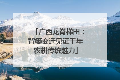 广西龙脊梯田：背篓变迁见证千年农耕传统魅力