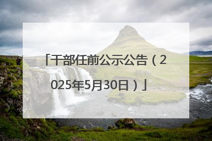 干部任前公示公告（2025年5月30日）