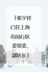 张宇祥已任上海市闵行区委常委、副区长