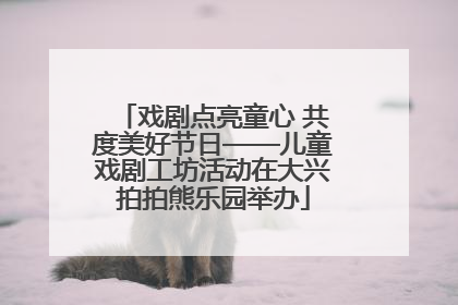 戏剧点亮童心 共度美好节日——儿童戏剧工坊活动在大兴拍拍熊乐园举办