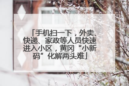手机扫一下，外卖、快递、家政等人员快速进入小区，黄冈“小新码”化解两头难