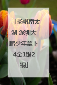 扬帆南太湖 深圳大鹏少年拿下4金1银2铜