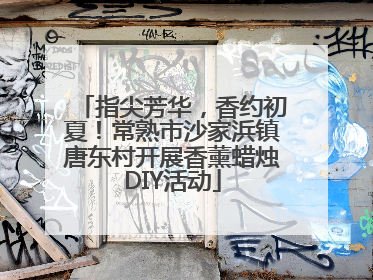 指尖芳华，香约初夏！常熟市沙家浜镇唐东村开展香薰蜡烛DIY活动