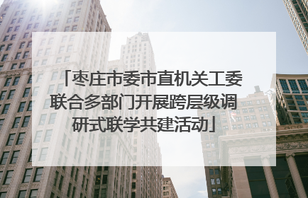 枣庄市委市直机关工委联合多部门开展跨层级调研式联学共建活动