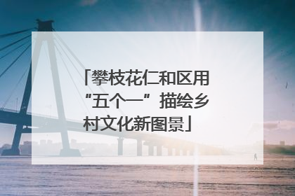 攀枝花仁和区用“五个一”描绘乡村文化新图景