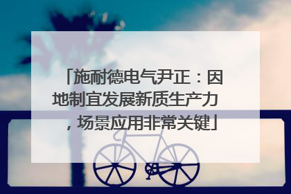 施耐德电气尹正：因地制宜发展新质生产力，场景应用非常关键
