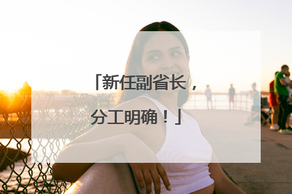 新任副省长，分工明确！