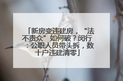 新房变违建房，“法不责众”如何破？闵行：公职人员带头拆，数十户违建清零