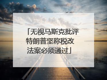 无视马斯克批评 特朗普坚称税改法案必须通过