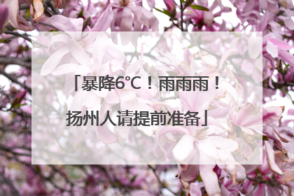 暴降6℃！雨雨雨！扬州人请提前准备