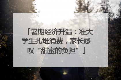 暑期经济升温：准大学生扎堆消费，家长感叹“甜蜜的负担”