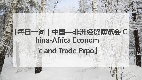 每日一词｜中国—非洲经贸博览会 China-Africa Economic and Trade Expo