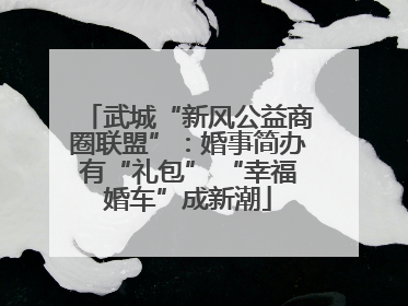 武城“新风公益商圈联盟”：婚事简办有“礼包” “幸福婚车”成新潮
