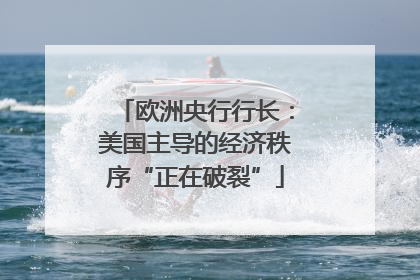 欧洲央行行长：美国主导的经济秩序“正在破裂”